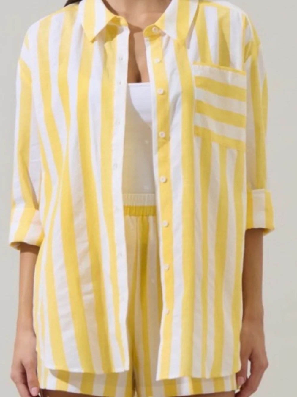 Market & Spruce Yellow and White Striped Top